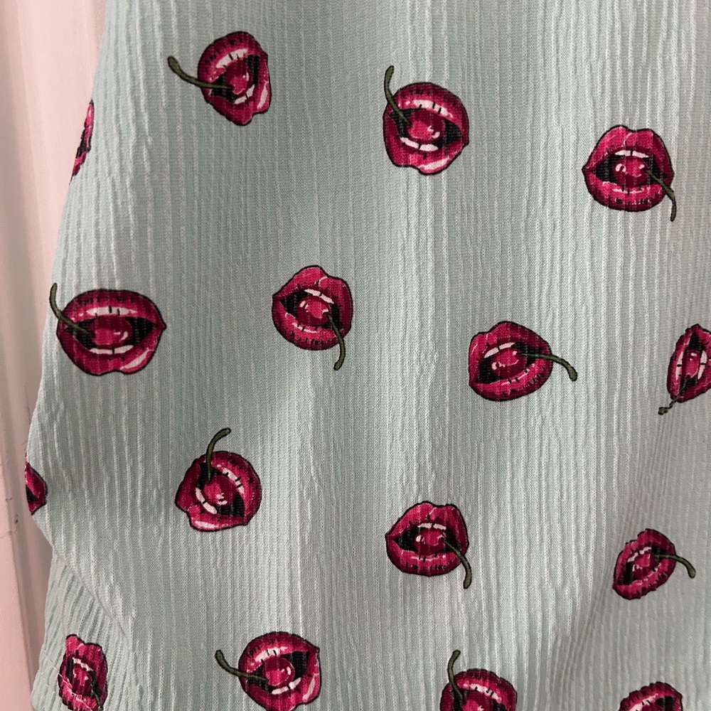Mint Green Cherry Lips Camisole Top - Picture 2 of 5
